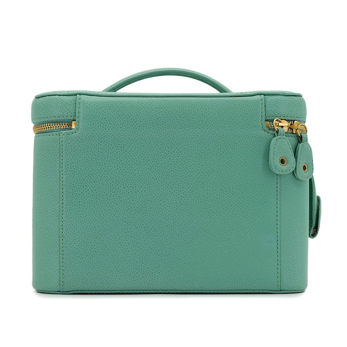 CHANEL VINTAGE VANITY HAND SHOULDER BAG GREEN CAVIAR SKIN 90301848