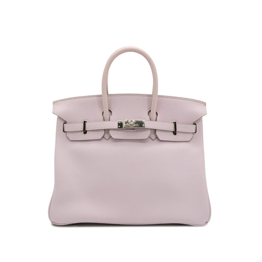 HERMES BIRKIN 25 ROSE DRAGEE VEAU SWIFT HAND BAG □L SHW 90302176