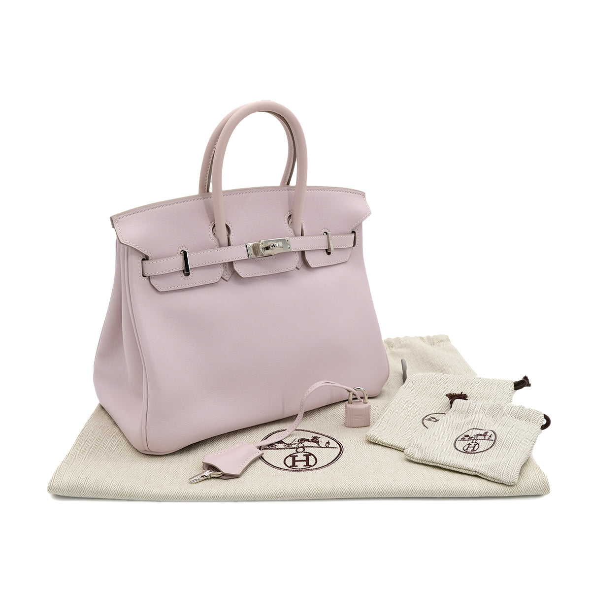 HERMES BIRKIN 25 ROSE DRAGEE VEAU SWIFT HAND BAG □L SHW 90302176