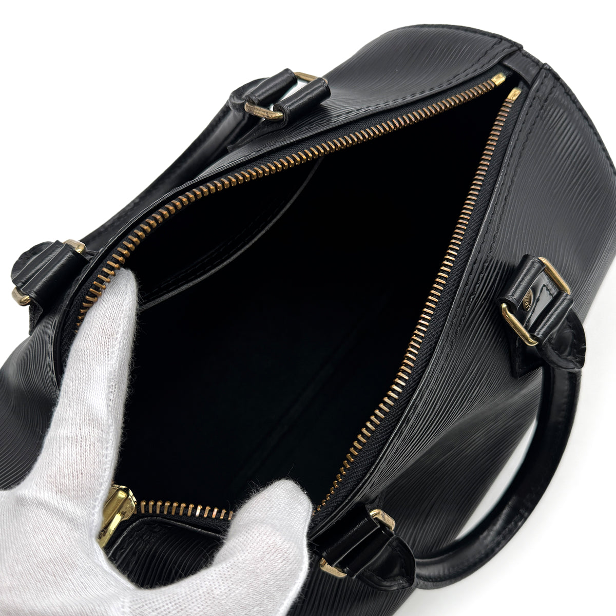 LOUIS VUITTON EPI SPEEDY 25 HAND BAG NOIR LEATHER M59232 90302178