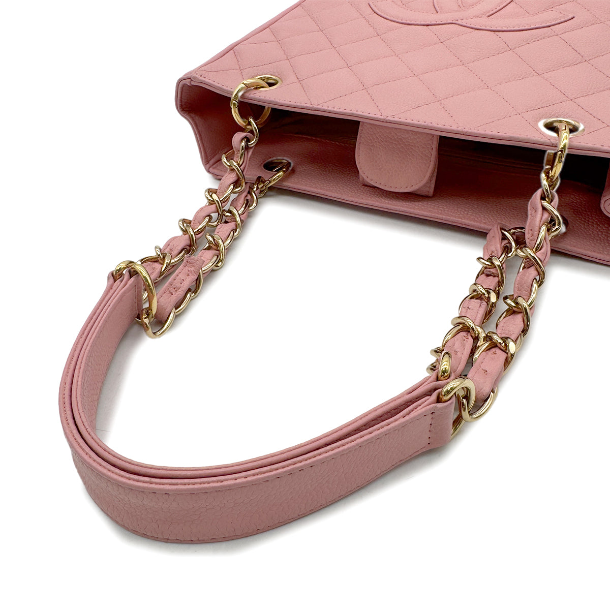 CHANEL VINTAGE PST CHAIN TOTE BAG PINK CAVIAR SKIN 90302179