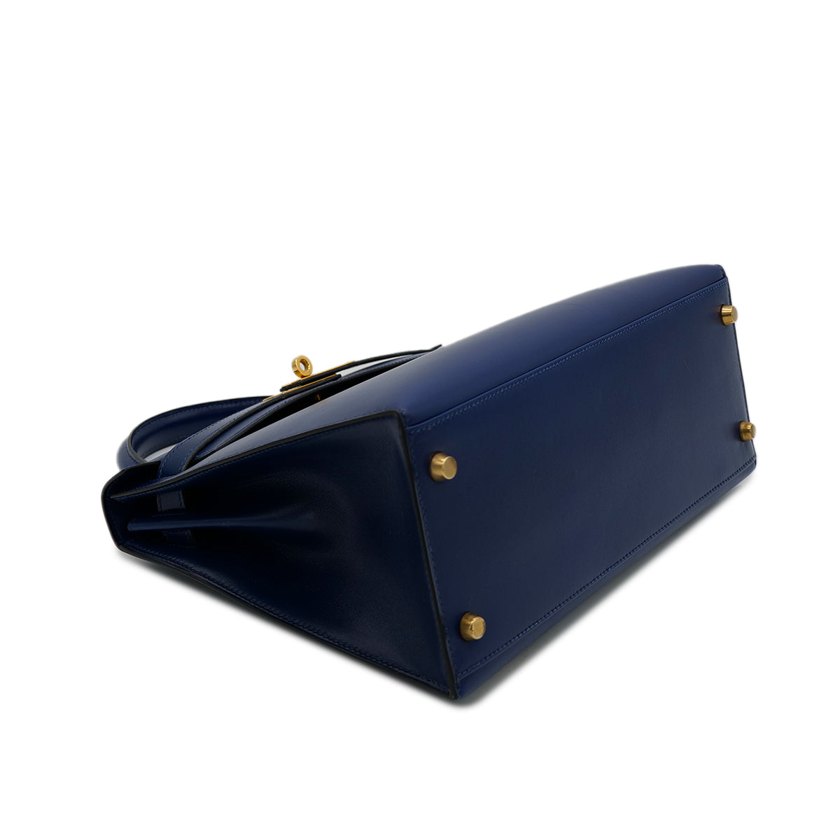 HERMES KELLY 28 SELLIER BLUE ROY BOXCALF HAND SHOULDER BAG 〇Y GHW 90302180