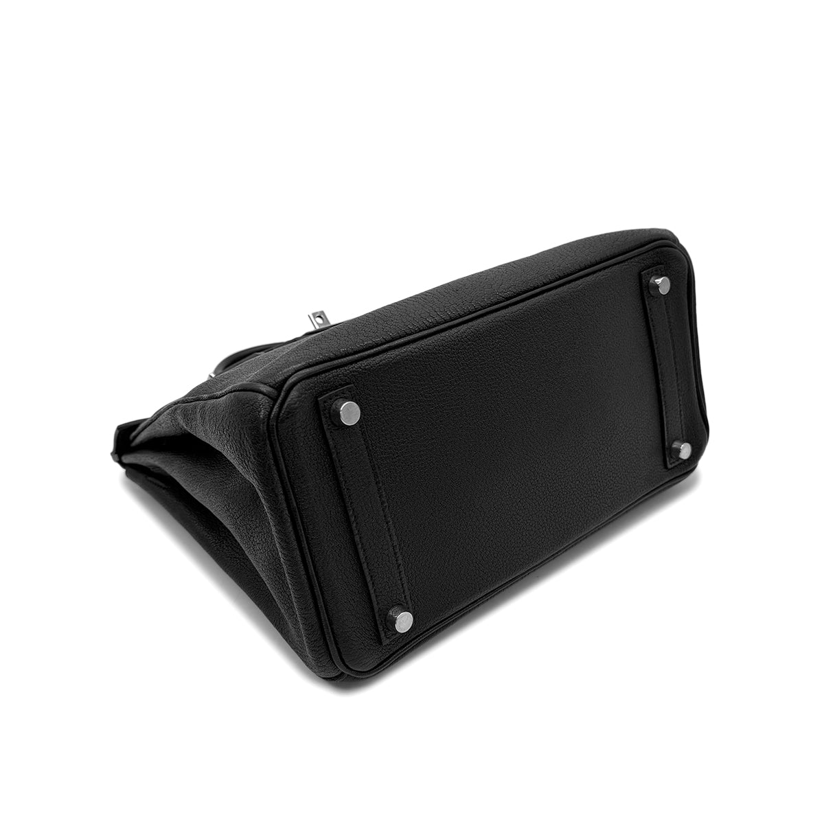 HERMES HAUT A COURROIES 28 BLACK CHEVRE COROMANDEL HAND BAG ▢L SHW 90302184