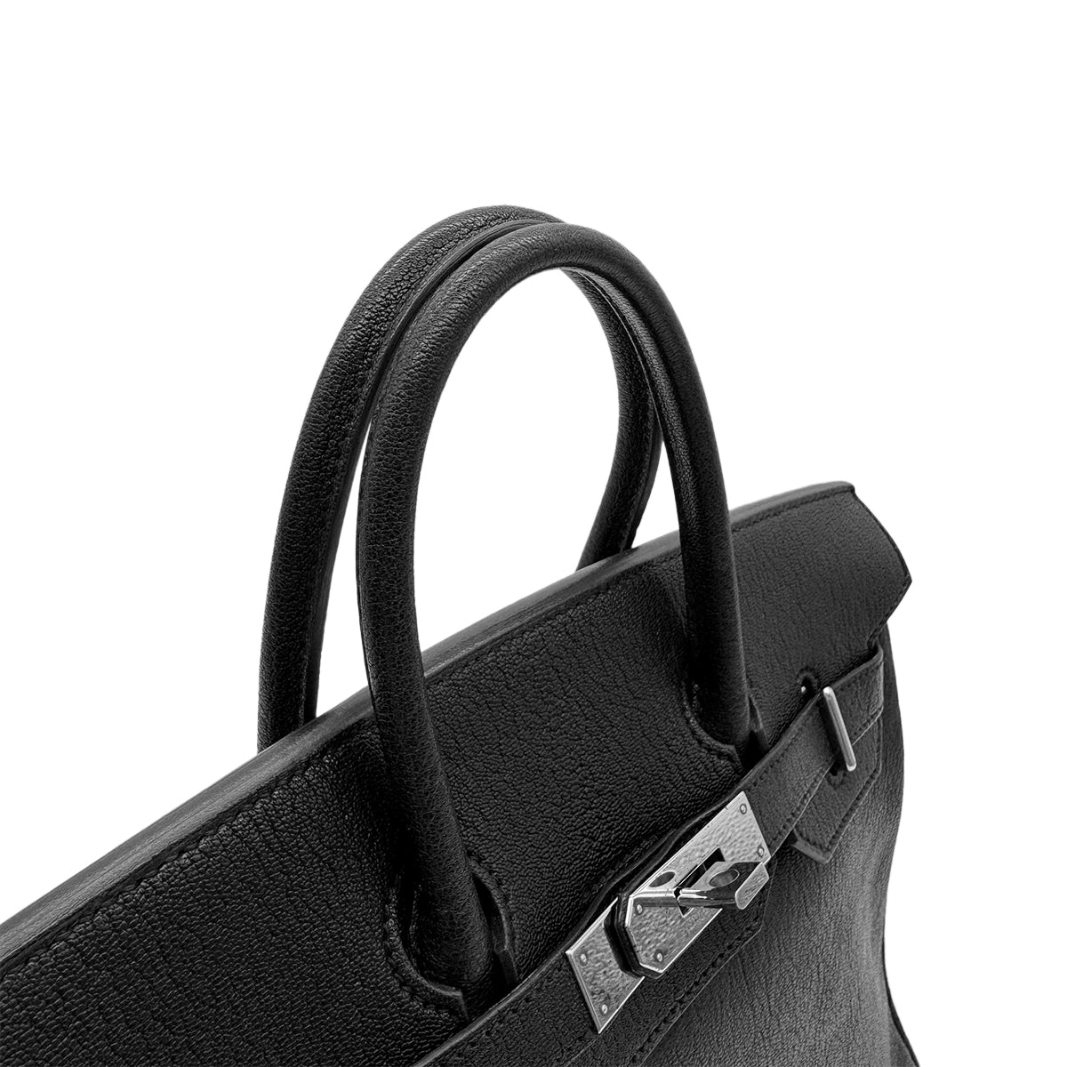 HERMES HAUT A COURROIES 28 BLACK CHEVRE COROMANDEL HAND BAG ▢L SHW 90302184