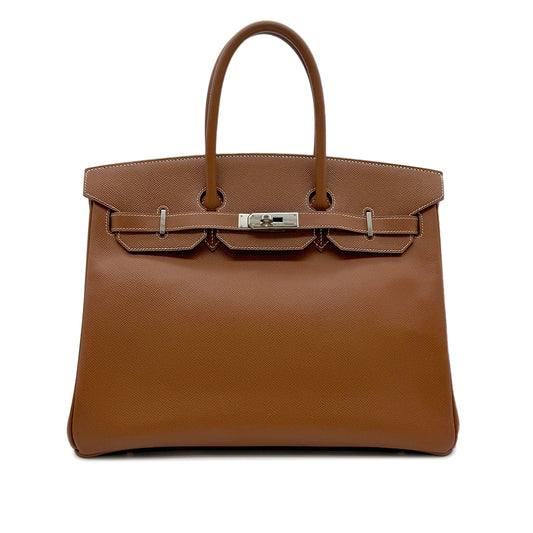 HERMES BIRKIN 35 GOLD VEAU EPSON HAND BAG □L SHW 90302187