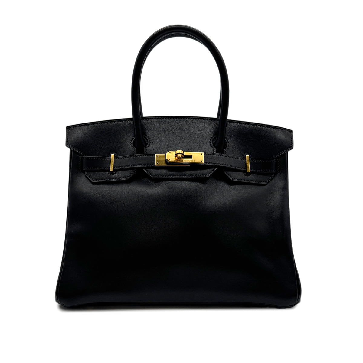 HERMES BIRKIN 30 BLACK BOXCALF HAND BAG □C GHW 90302189