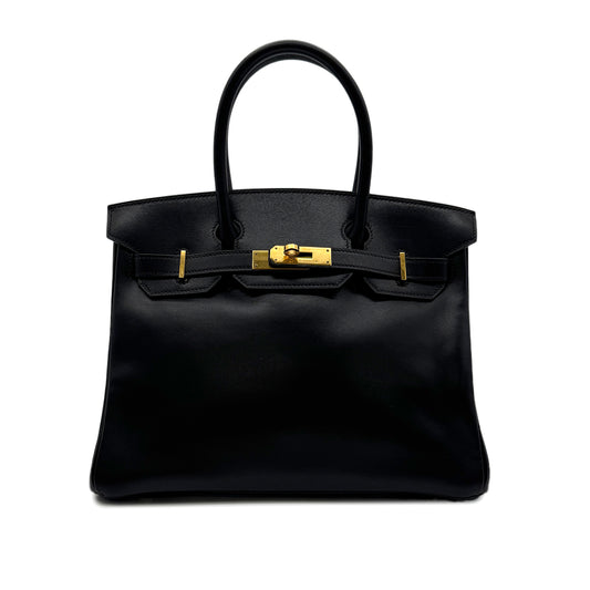 HERMES BIRKIN 30 BLACK BOXCALF HAND BAG □C GHW 90302189
