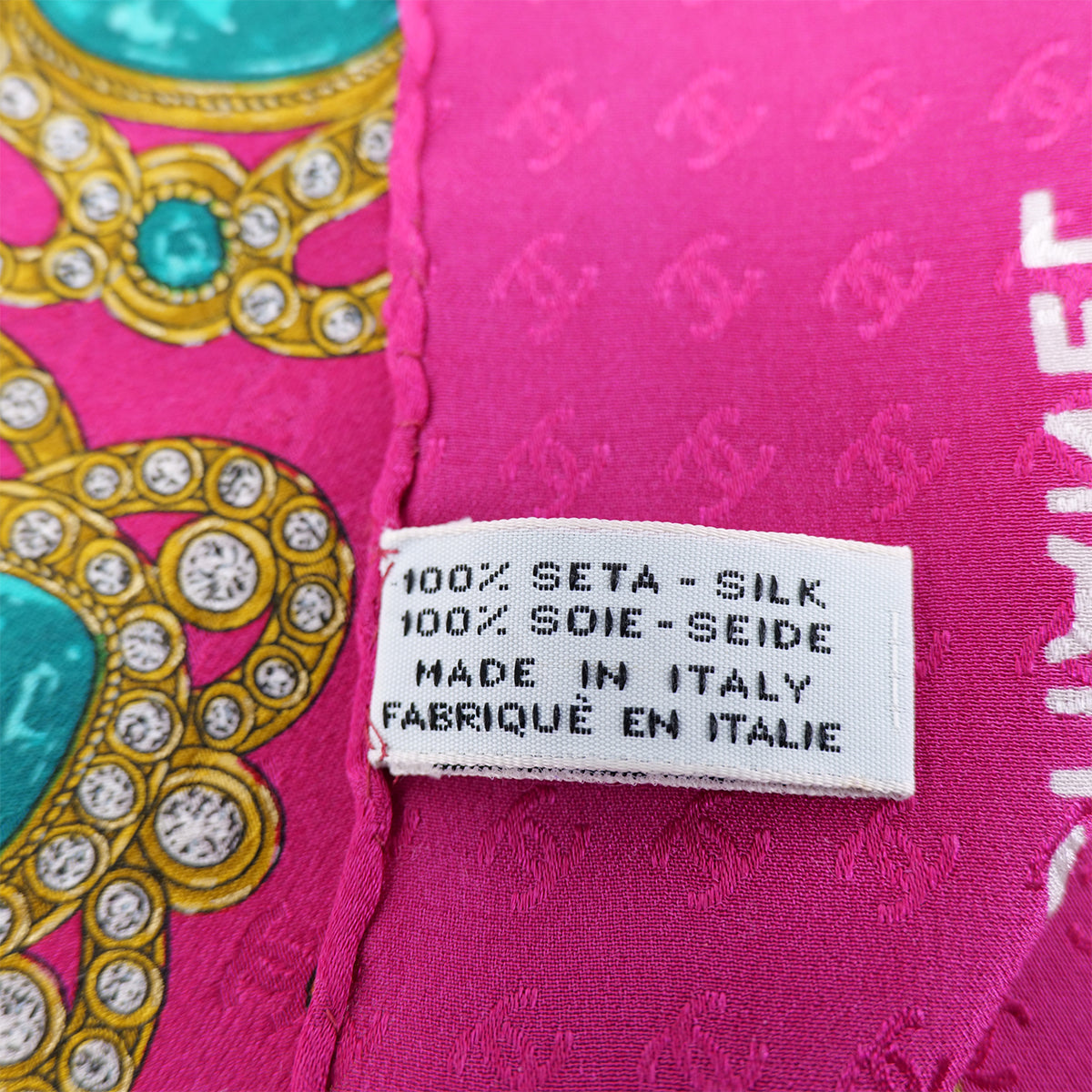 CHANEL VINTAGE SCARF GRIPOA PATTERN PINK SILK 90302196