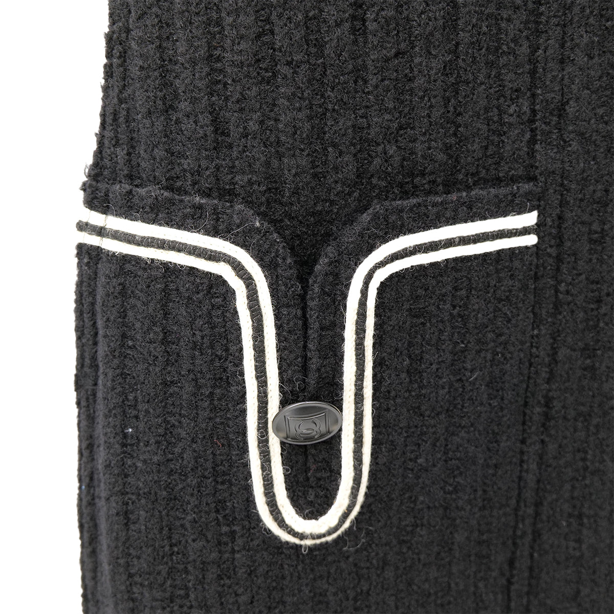 CHANEL SPORTS LINE COCO BUTTON SLEEVELESS DRESS BLACK WHITE WOOL 38 07A RTW 90302397