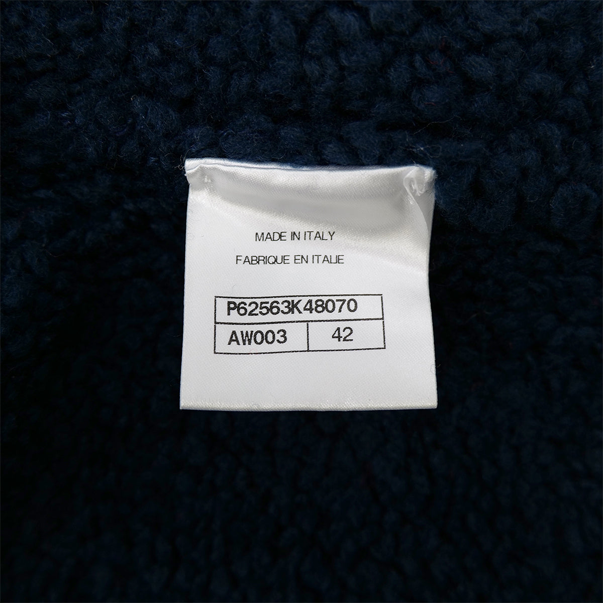 CHANEL COCOMARK TEDDY KNIT TOPS NAVY WOOL 42 P62 RTW 90302399