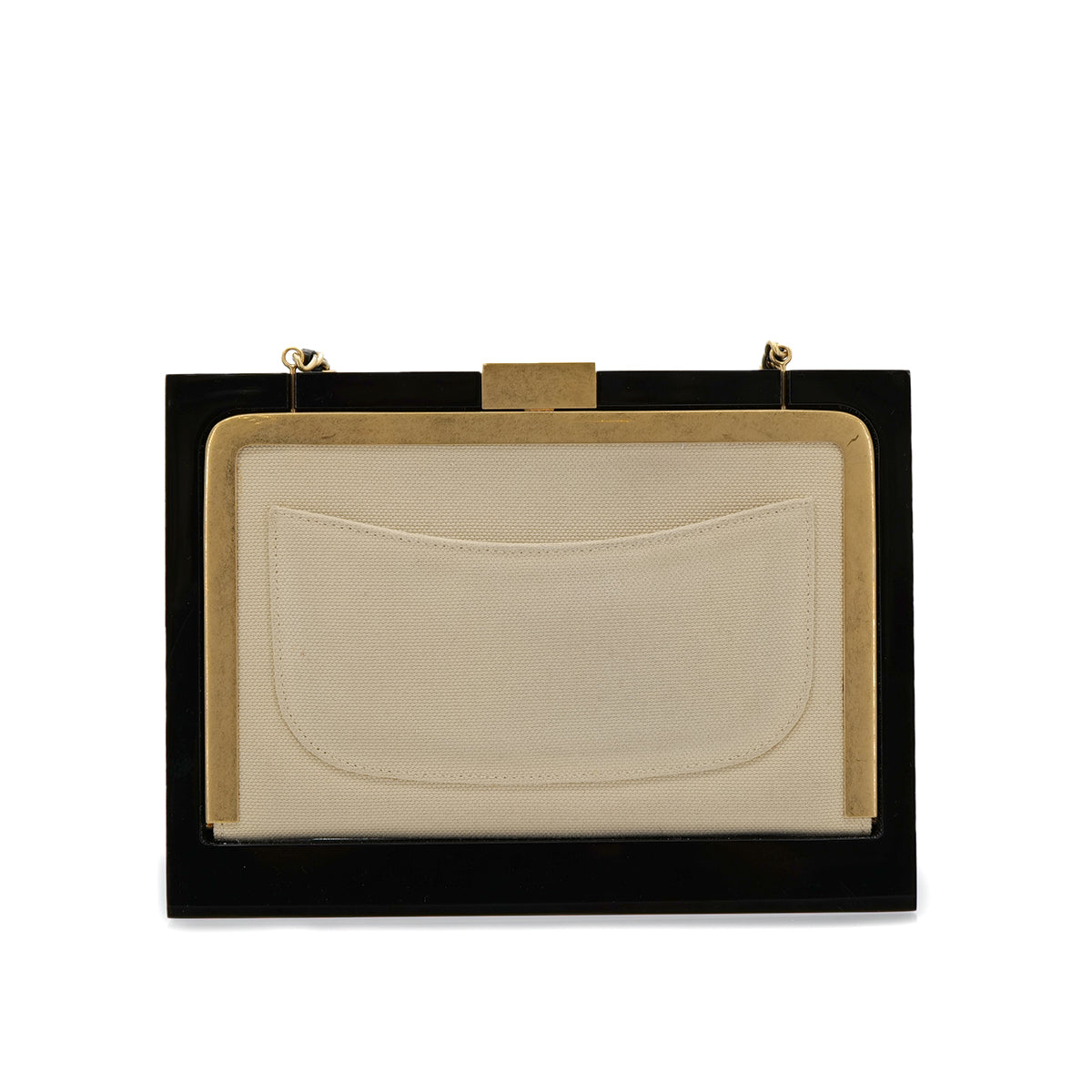 CHANEL 2014 COLLECTION PRIVEE FRAMED MINI MATELLASSE CHAIN SHOULDER BAG BLACK LAMB SKIN PLASTIC 90302568