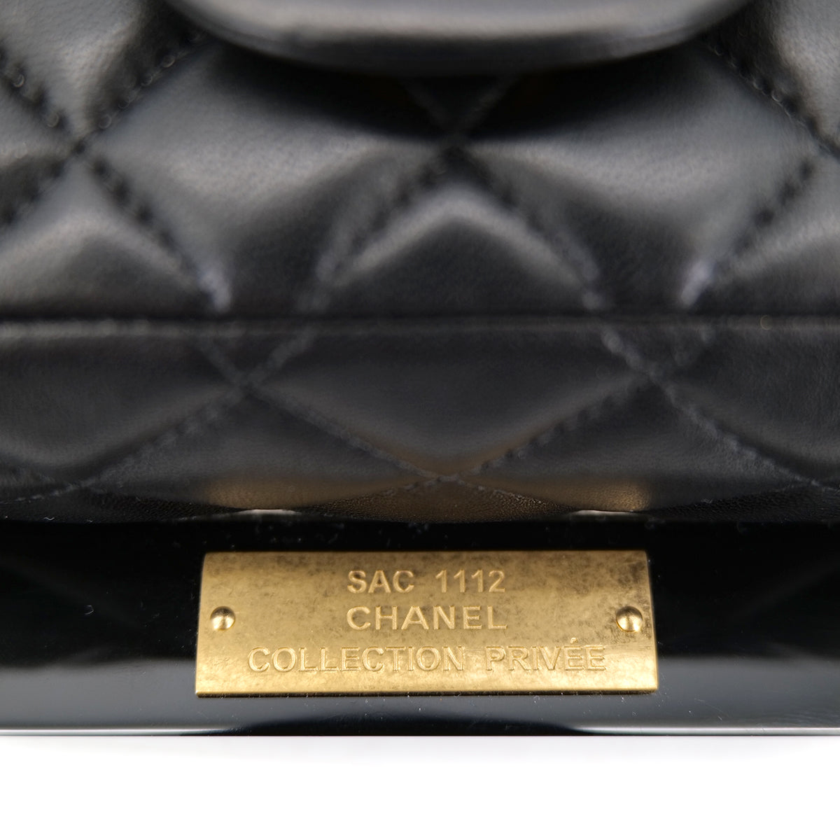 CHANEL 2014 COLLECTION PRIVEE FRAMED MINI MATELLASSE CHAIN SHOULDER BAG BLACK LAMB SKIN PLASTIC 90302568