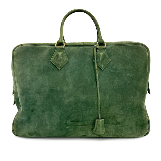 HERMES PLUME 45 GREEN DEBRIS HAND BAG GHW 90302639