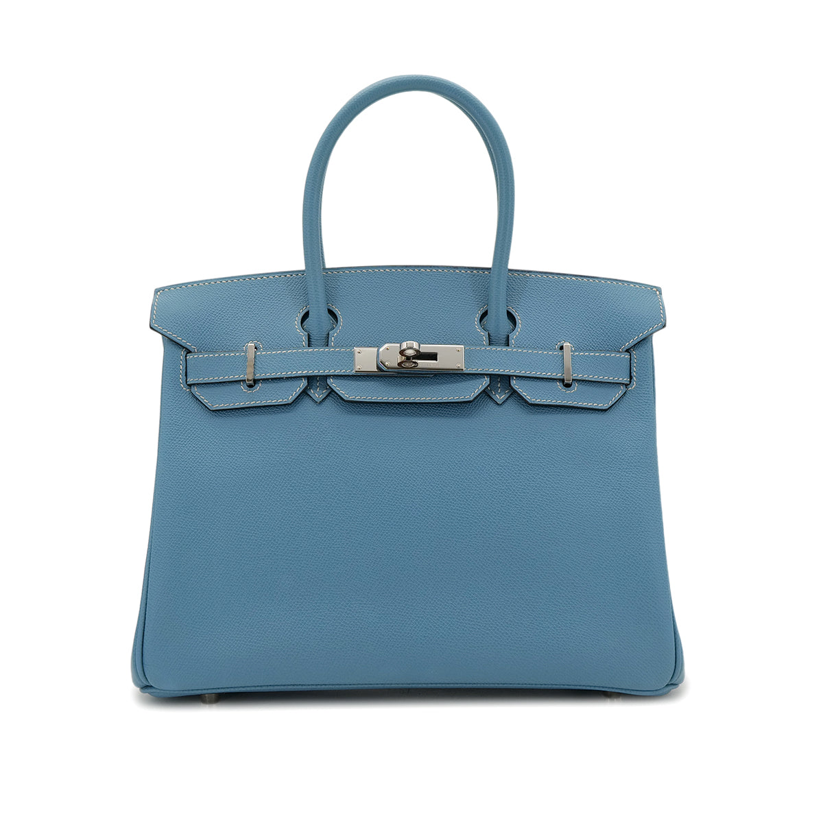 HERMES BIRKIN 30 BLUE JEAN VEAU EPSON HAND BAG ▢I SHW 90302857