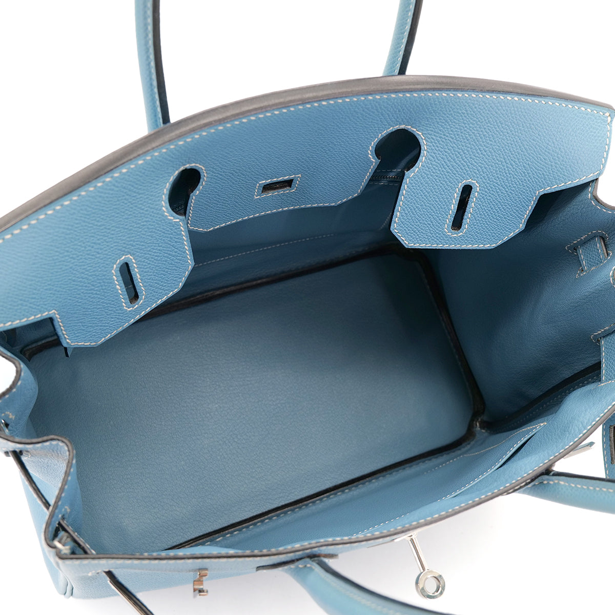 HERMES BIRKIN 30 BLUE JEAN VEAU EPSON HAND BAG ▢I SHW 90302857