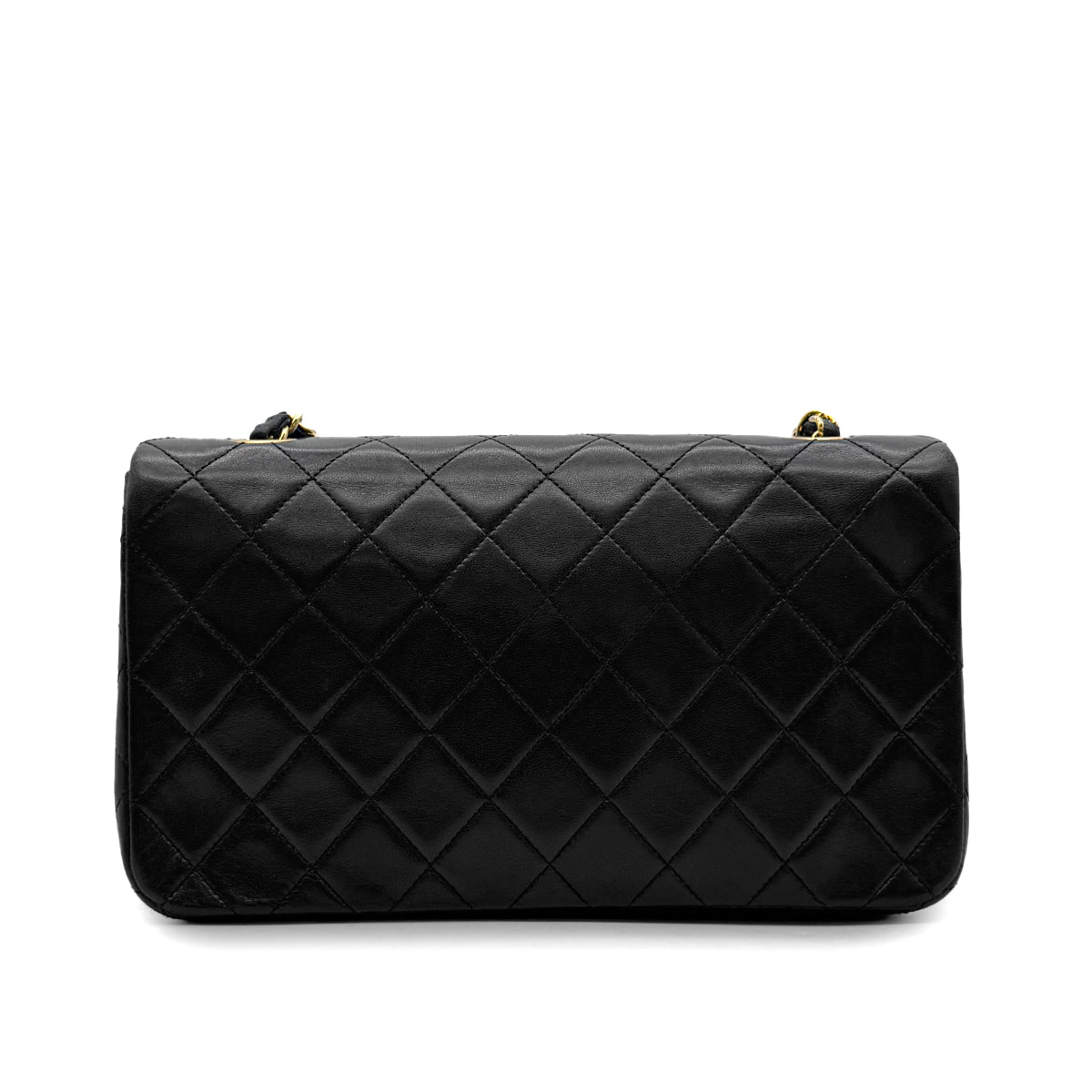 CHANEL VINTAGE FULL FLAP CHAIN SHOULDER BAG BLACK LAMB SKIN 90302899