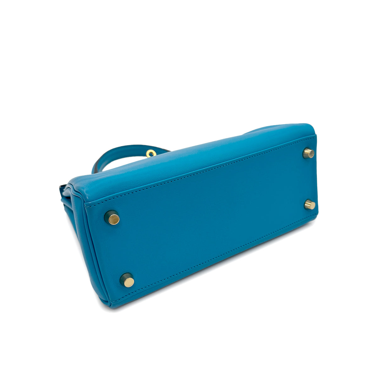 HERMES KELLY 25 RETOURNE BLUE FRIDA VEAU SWIFT HAND SHOULDER BAG Y GHW 90302908