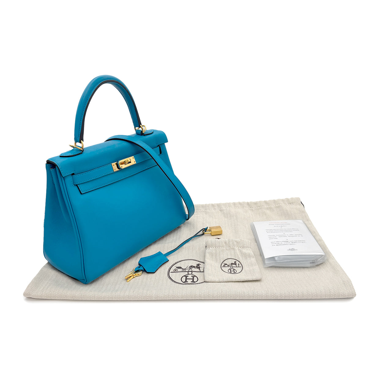 HERMES KELLY 25 RETOURNE BLUE FRIDA VEAU SWIFT HAND SHOULDER BAG Y GHW 90302908