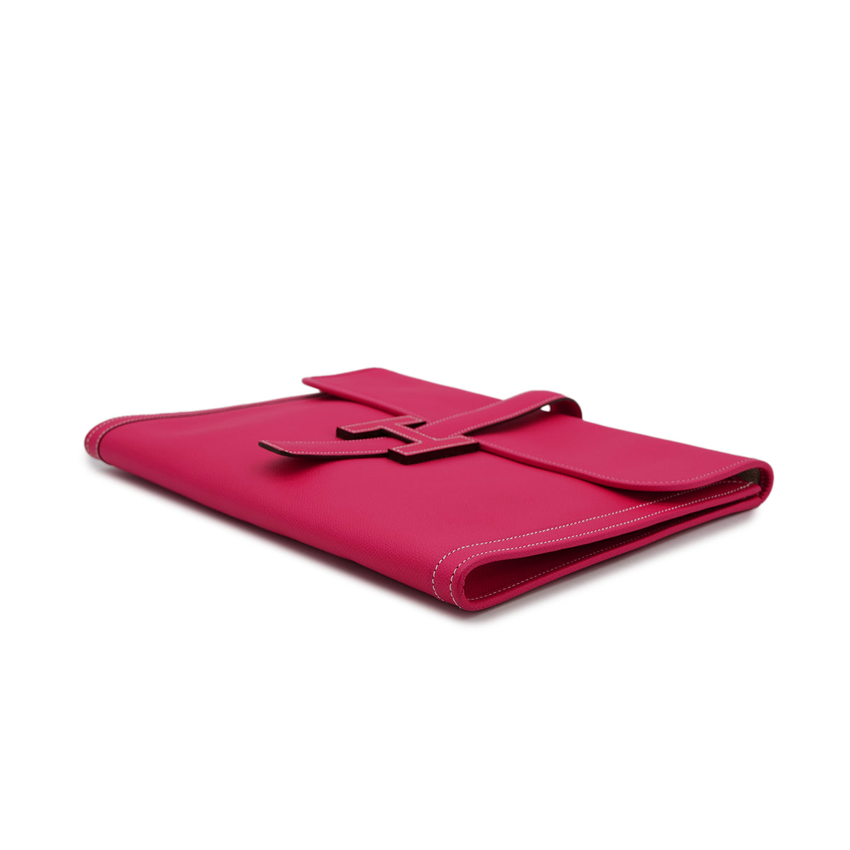 HERMES JIGE GM ROSE TYRIEN VEAU EPSON CLUTCH BAG □Q 90302919