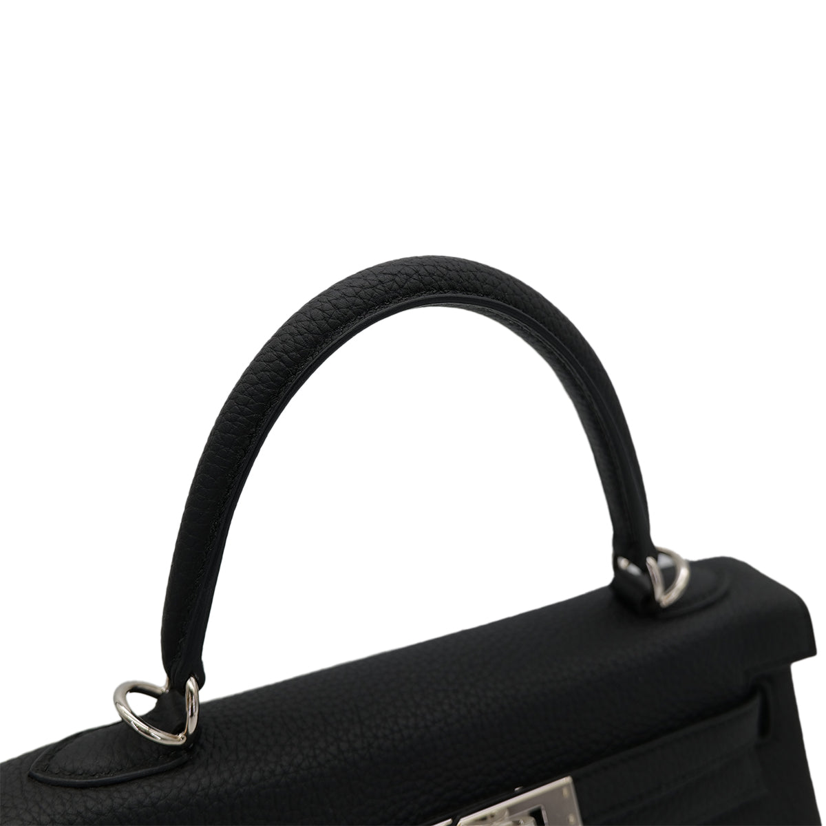 HERMES KELLY 25 RETOURNE BLACK TOGO HAND SHOULDER BAG D SHW 90303025