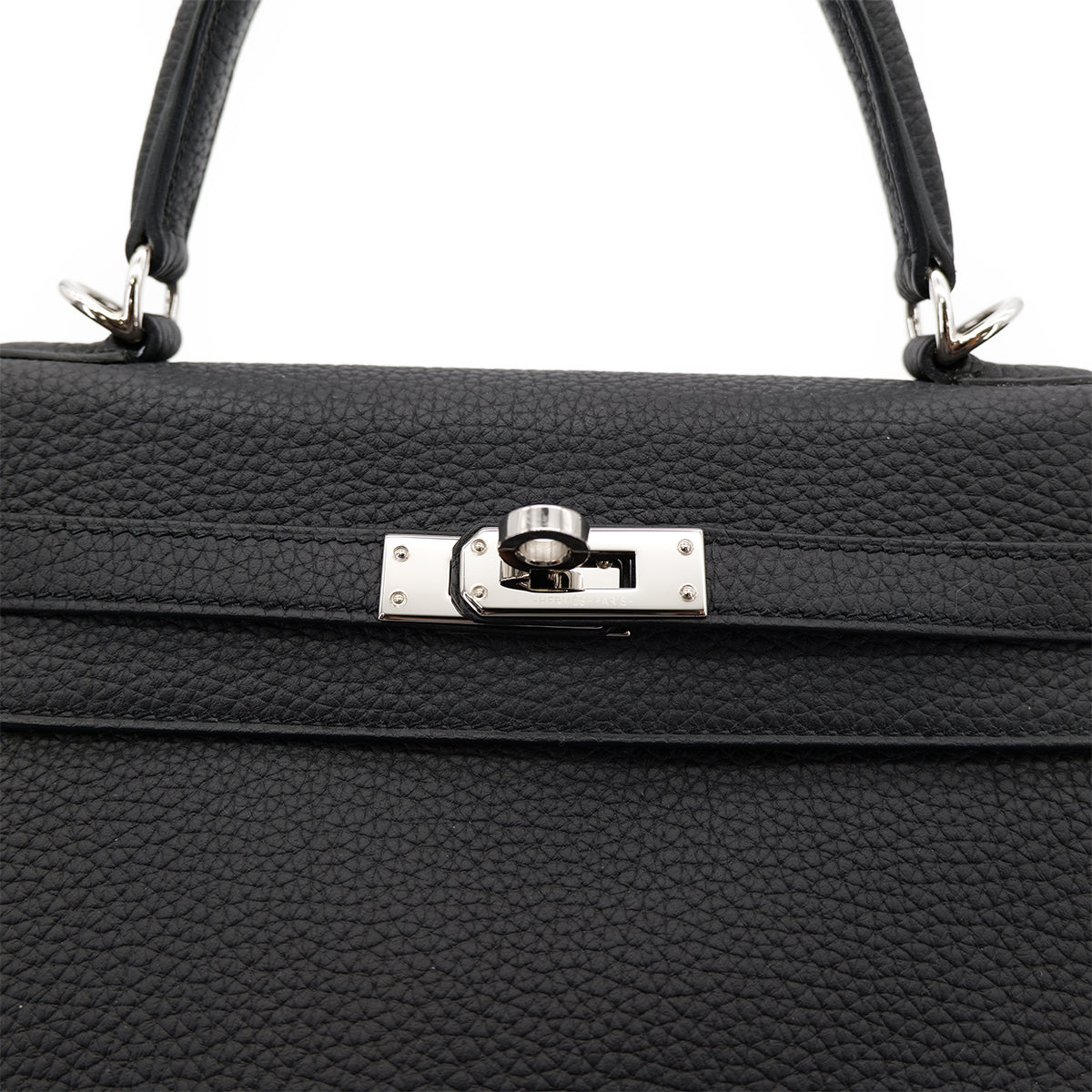 HERMES KELLY 25 RETOURNE BLACK TOGO HAND SHOULDER BAG D SHW 90303025