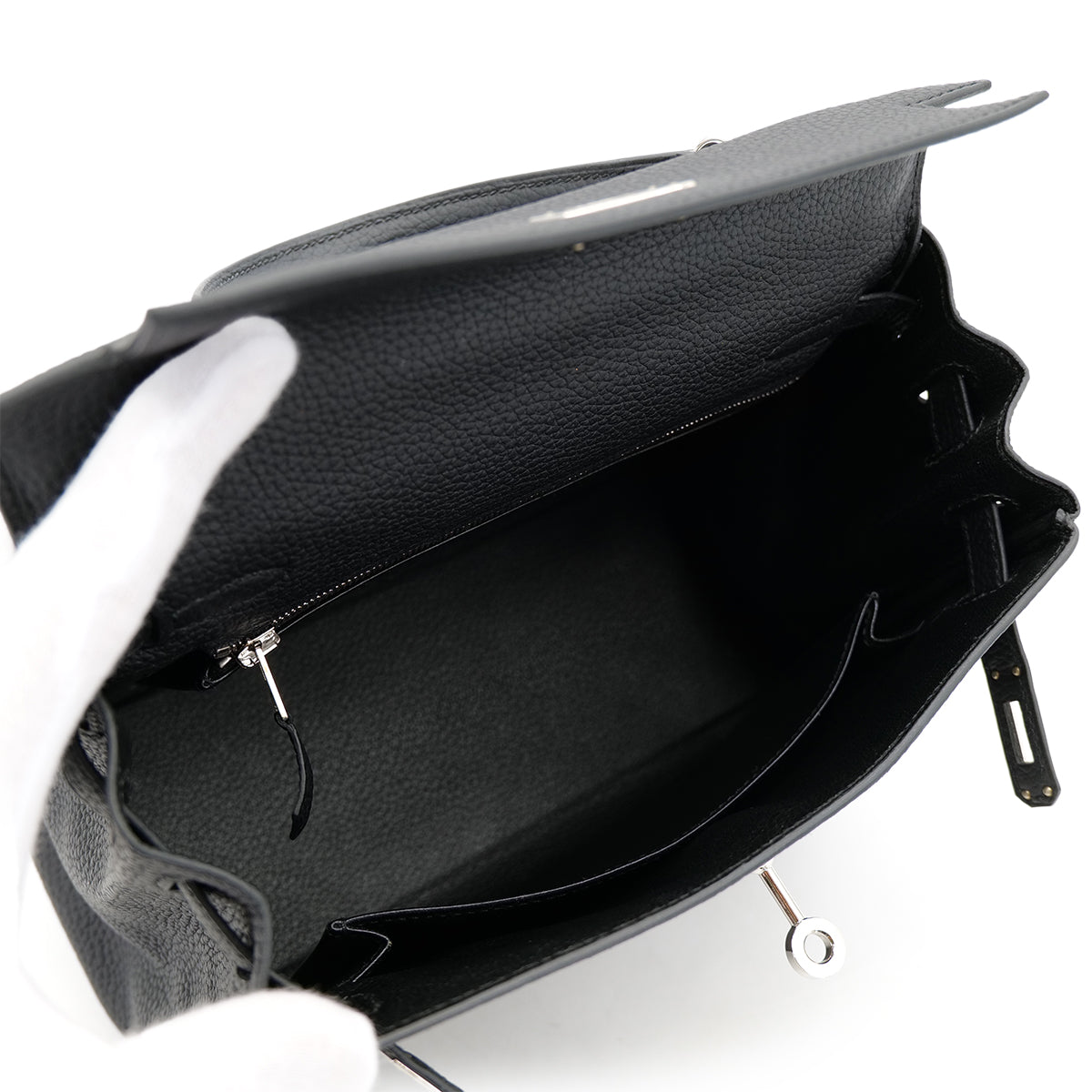 HERMES KELLY 25 RETOURNE BLACK TOGO HAND SHOULDER BAG D SHW 90303025